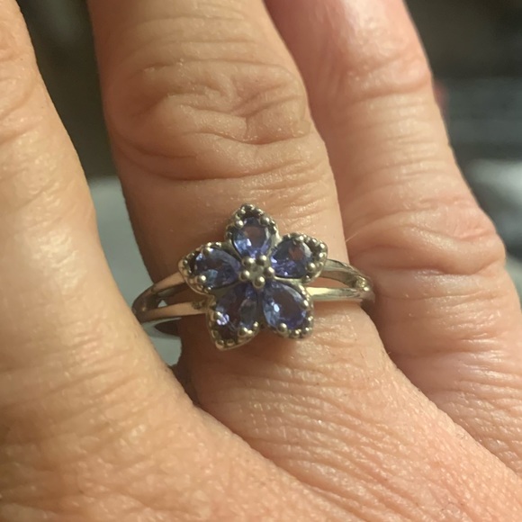 Genuine tanzanite sterling silver ring - Picture 6 of 6